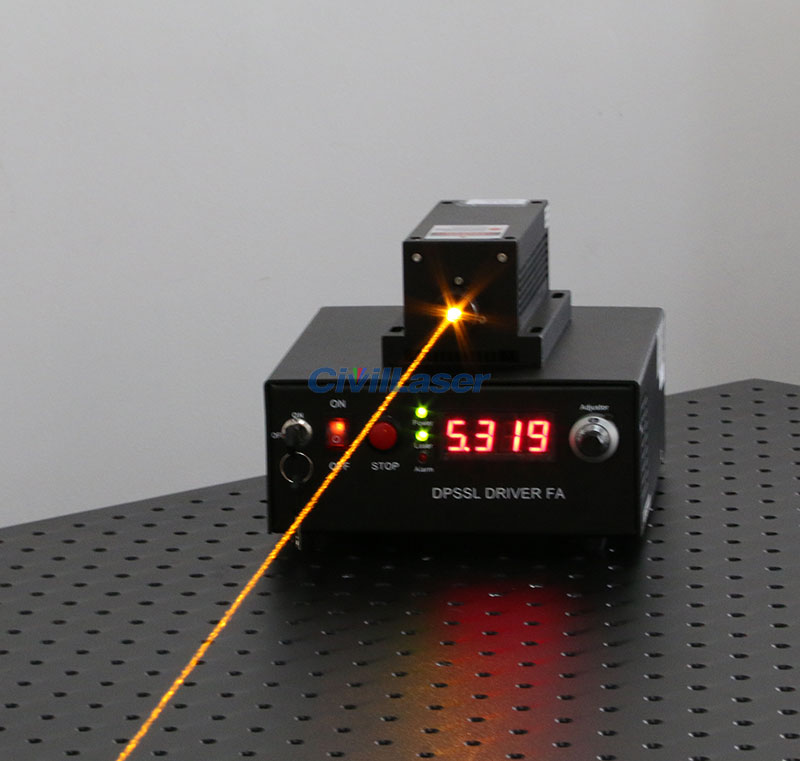 589nm yellow dpss laser light